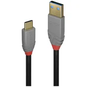 LINDY LINDY USB kabel USB 3.2 gen. 2 (USB 3.1 gen. 2) USB-C® vtič\, USB-A vtič 0.50 m črna\, siva 36910, (20416256)
