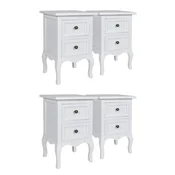 Vidaxl Nočne omarice 4 kosi z 2 predaloma MDF bele barve