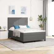 Vidaxl LED Box Spring Postelja Svetlo siva in bela. 140 x 190 cm