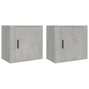 Vidaxl vidaXL Stenske nočne omarice, komplet 2 kosov, betonsko siva, 50x30x47 cm