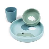 Done By Deer silikonski set za jelo Happy Clouds, Blue