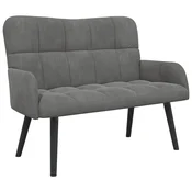 Vidaxl Kavč za 2 osebi Temno siva 115 x 61 x 87 cm Žamet