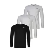 SikSilk Majica pegasto siva / črna / bela