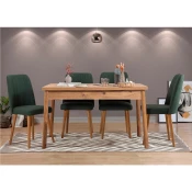 Hanah home Set trpezarijski sto i 4 trpezarijske stolice Costa Atlantic, Bež-zeleni