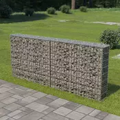 VIDAXL gabionska stena s pokrovi iz pocinkanega jekla (200x20x85cm)