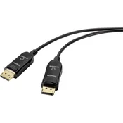 Renkforce Renkforce steklena vlakna/DisplayPort kabel DisplayPort vtič, DisplayPort vtič 50 m črna UHD 8K @ 60 Hz, UHD 4K @ 120 Hz RF-4598012 DisplayPort kabel, (20415296)