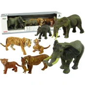 Set figur afriških slonov, tigrov, divjih živali lea