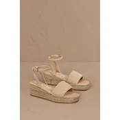 Sandali iz semiša Manebi Platforms With Strap bež barva, M 1.1 WJ