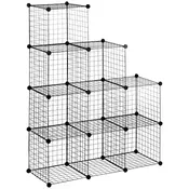 Homestar Modularna polica žični kockasti organizator 105x35x105 cm črna