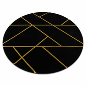 eoshop Okrogla preproga EMERALD exclusive 1012 glamur, eleganten marmor, geometrijska črna/zlata ( - Velikost: krog 200 cm)
