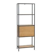 Homestar Polica HEDVIG z predalom 64x30x178 cm jesen črna