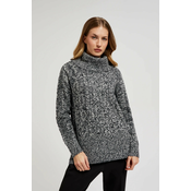 Womens melange sweater MOODO - black