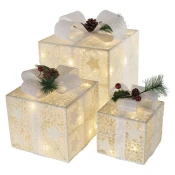 LED darila z okraskom, 3 velikosti, notranja, topla bela
