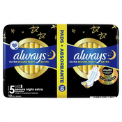 Always Ultra Secure Night Extra Higijenski ulošci, 10 komada