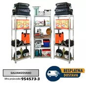 Komplet od 3 police 180x75x30cm 5x100kg galva