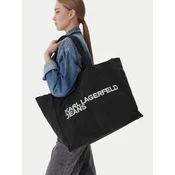 KARL LAGERFELD JEANS Nakupovalna torba  svetlo siva / črna