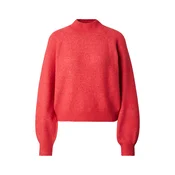 VERO MODA Pulover VMLEAF svetlo rdeča
