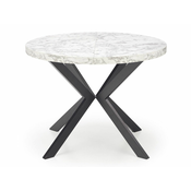 Stol Houston 1495 Crna, Bijeli mramor, 75cm, EstensioneNastavak za produživanje, Laminirani iveral, Metalne
