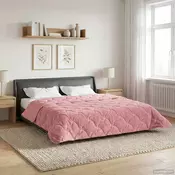 vidaXL Zimska posteljnina Roza 240 x 260 cm Mikrofibra in Teddy flis