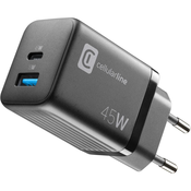 CELLULARLINE KUĆNI PUNJAČ MULTIPOWER MICRO 45W DUAL USB-C/USB-A