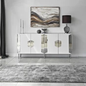 Hanah Home Komoda Dubai 180x80x40cm Belo-Srebrna