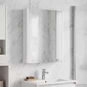 vidaXL Kopalniška ogledalna omara Bela 43 x 11,5 x 60,5 cm