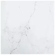 Stolna ploca bijela 40x40 cm 6 mm staklena s mramornim uzorkom