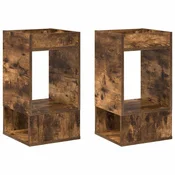 Vidaxl Stranska miza 2 szt. Dimljeni oreh 30 x 30 x 56 cm