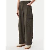 adidas Hlače iz tkanine Premium Essentials JD4785 Khaki Loose Fit