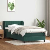 vidaXL vidaXL Box spring postelja z vzmetnico temno zelena 80x220 cm žamet, (22011590)