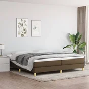 shumee vidaXL Posteljni okvir brez vzmetnice temno rjav 200x200 cm blago