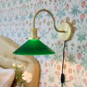 PR Home Axel, stensko svetilo medeninaste barve, zeleno stekleno senčilo - Dnevna soba/jedilnica - Vintage - medenina, zelena - Steklo