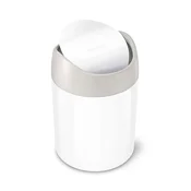 Tabletop mini trash can, 1.5 L, White Steel - simplehuman