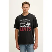 Pamucna majica Levis boja: crna, s tiskom, 87373