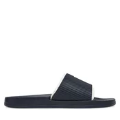 Natikači Calvin Klein Jeans Slide Rubber Neoprene Text YM0YM01234 Mornarsko modra