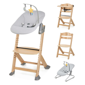 KINDERKRAFT hranilica Enock wooden + njihaljka Calmee, siva