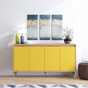 Hanah Home Komoda UTAH 140x94x40cm Hrast-Žuta