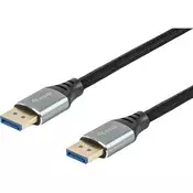 Equip 119281 DisplayPort kabel 1 m Crno, Srebro