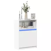 Vidaxl vidaXL LED omarica bela 72x34x100 cm material na osnovi lesa