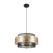 Luster na sajli GABI 1xE27/60W/230V zlatna/crna precnik 40 cm