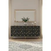 Hanah Home komoda Moka 150, 150 cm, antracit / zlatna