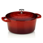 Kela Litoželezna pekač s pokrovom CALIDO 24 cm, rdeča