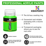 Set akrilnih barv Kompozit STANDART Fluorescent 6 x 20 ml