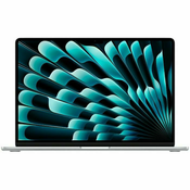 Notebook Apple MacBook Air 15 Retina, M3 Octa-Core, 16GB RAM, 256GB SSD, Apple 10-Core Graphics, INT KB, Silver Z1BR000R2