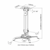 SBOX stropni nosilec za projektor PM-18S, srebrn