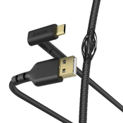 HAMA "Stand" kabel za punjenje/data, USB-A - Micro-USB, 1,5 m, crni