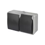 Kucni naizmenicni prekidac br. 6 sa uticnicom 250V/16A, IP44, siva