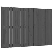 Vidaxl Stensko posteljno vzglavje sivo 127,5x3x90 cm trdna borovina