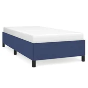 Vidaxl posteljni okvir brez vzmetnice Modra 90x200 cm Tkanina