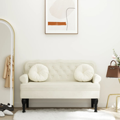 vidaXL Klop z naslonjalom krem 119,5x64,5x75 cm žamet